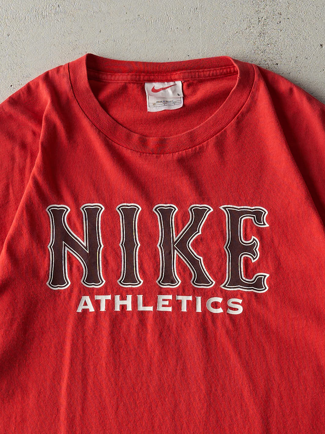 Vintage 90s Red Nike Athletics Tee (L)