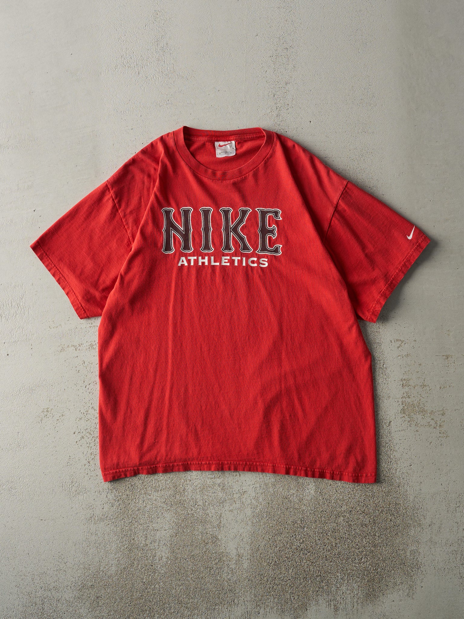 Vintage 90s Red Nike Athletics Tee (L)