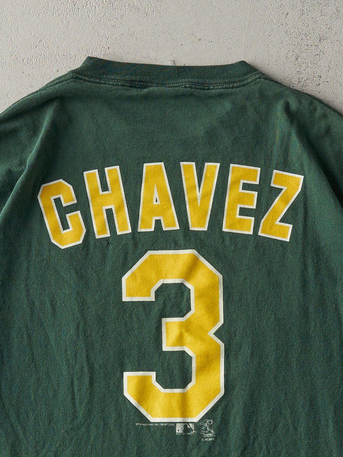 Vintage 06' Green Oakland Athletics #3 Eric Chavez Tee (XXL)