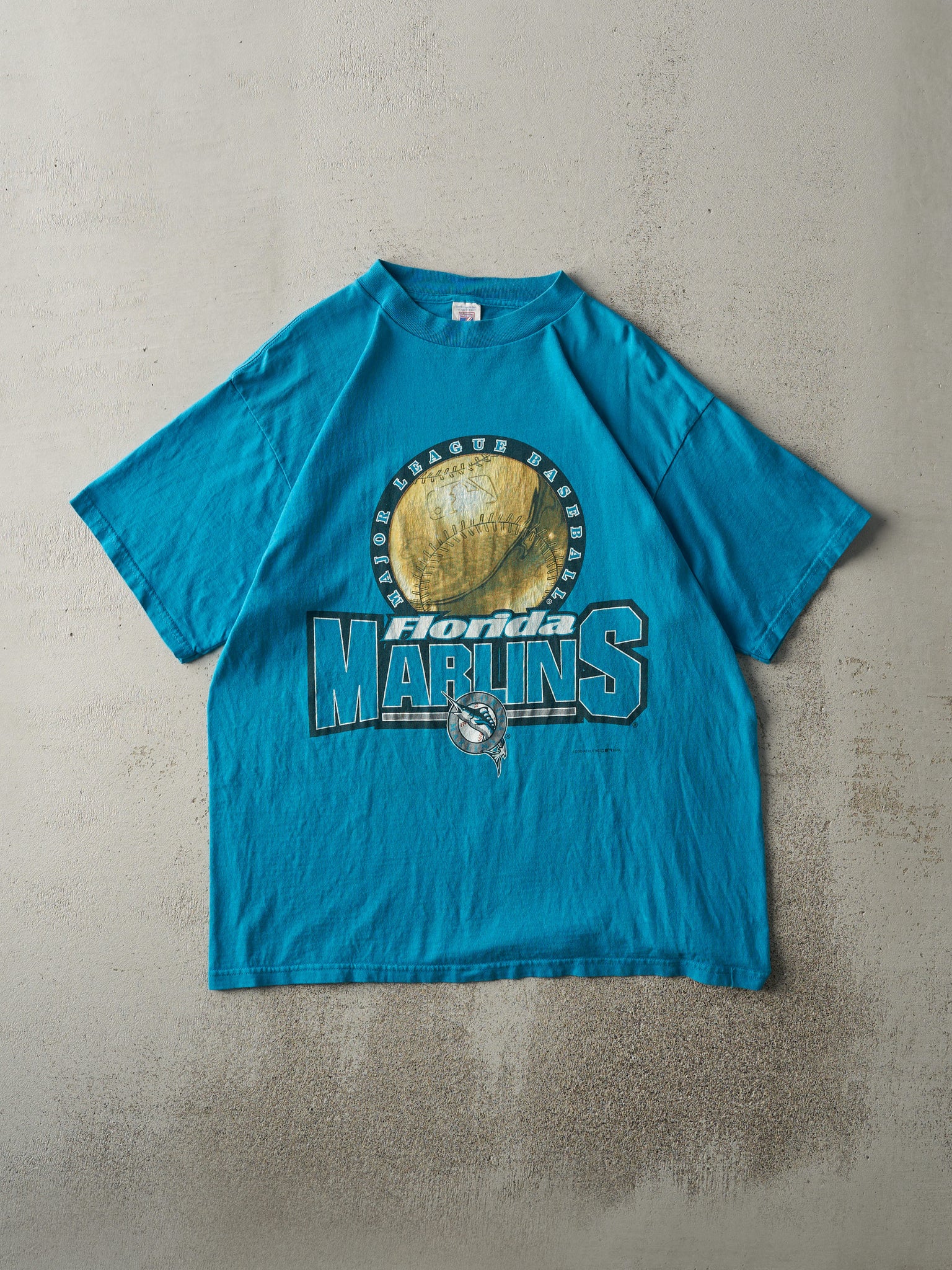 Vintage 99' Teal Blue Florida Marlins Tee (M/L)