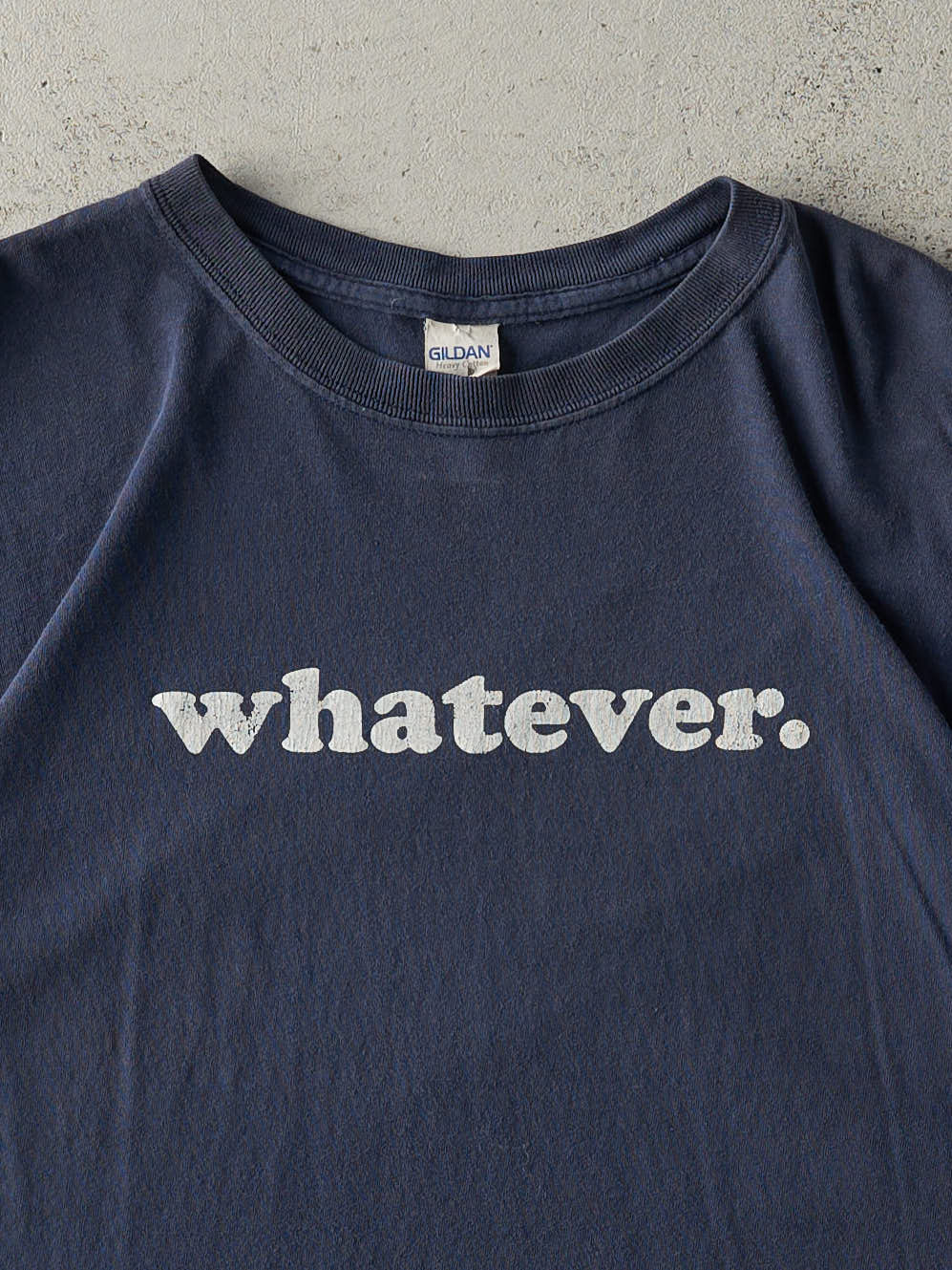 Vintage Y2K Navy Blue "Whatever." Tee (L)