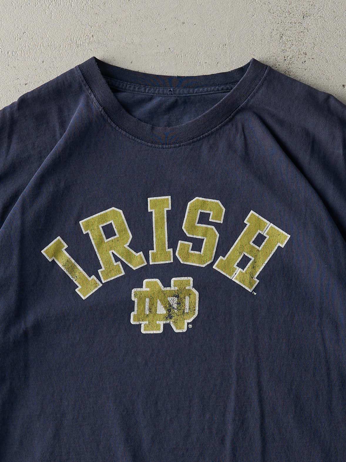 Vintage 90s Navy Blue Notre Dame Fighting Irish Tee (L)