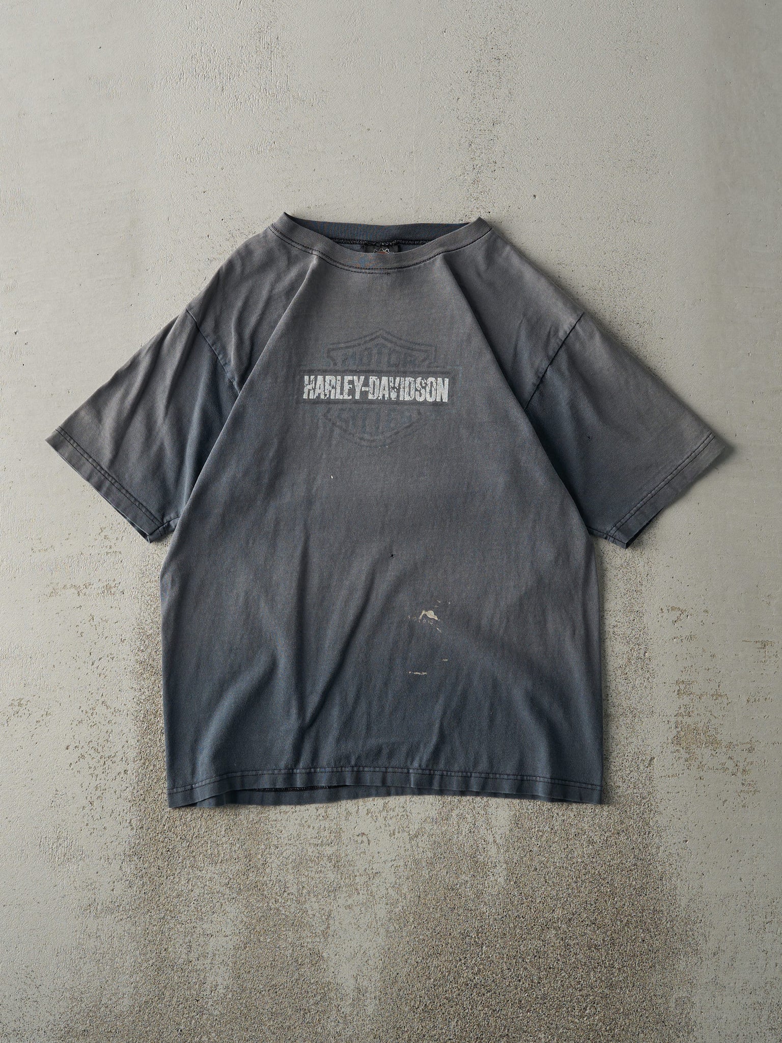 Vintage Y2K Sun Faded Navy Harley Davidson Tee (M)