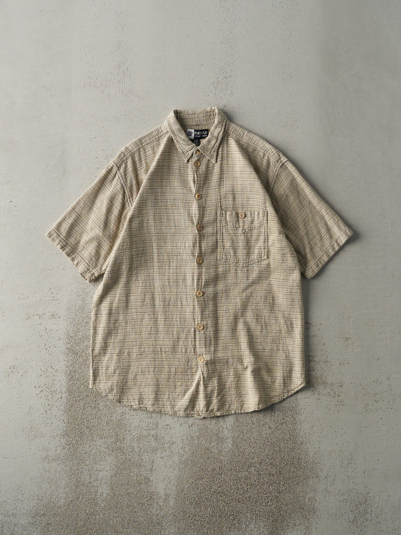 Vintage 90s Brown Short Sleeve Button Up (M)