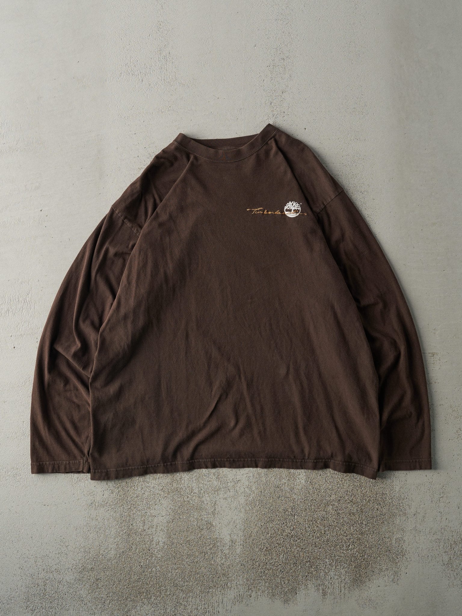 Vintage Y2K Brown Timberland Embroidered Long Sleeve (L/XL)