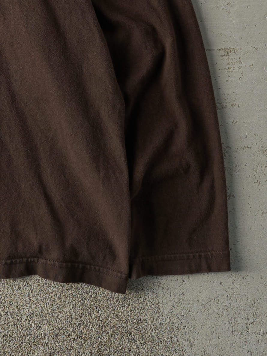 Vintage Y2K Brown Timberland Embroidered Long Sleeve (L/XL)
