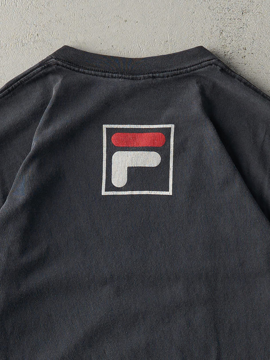 Vintage 90s Faded Black Fila Tee (L)