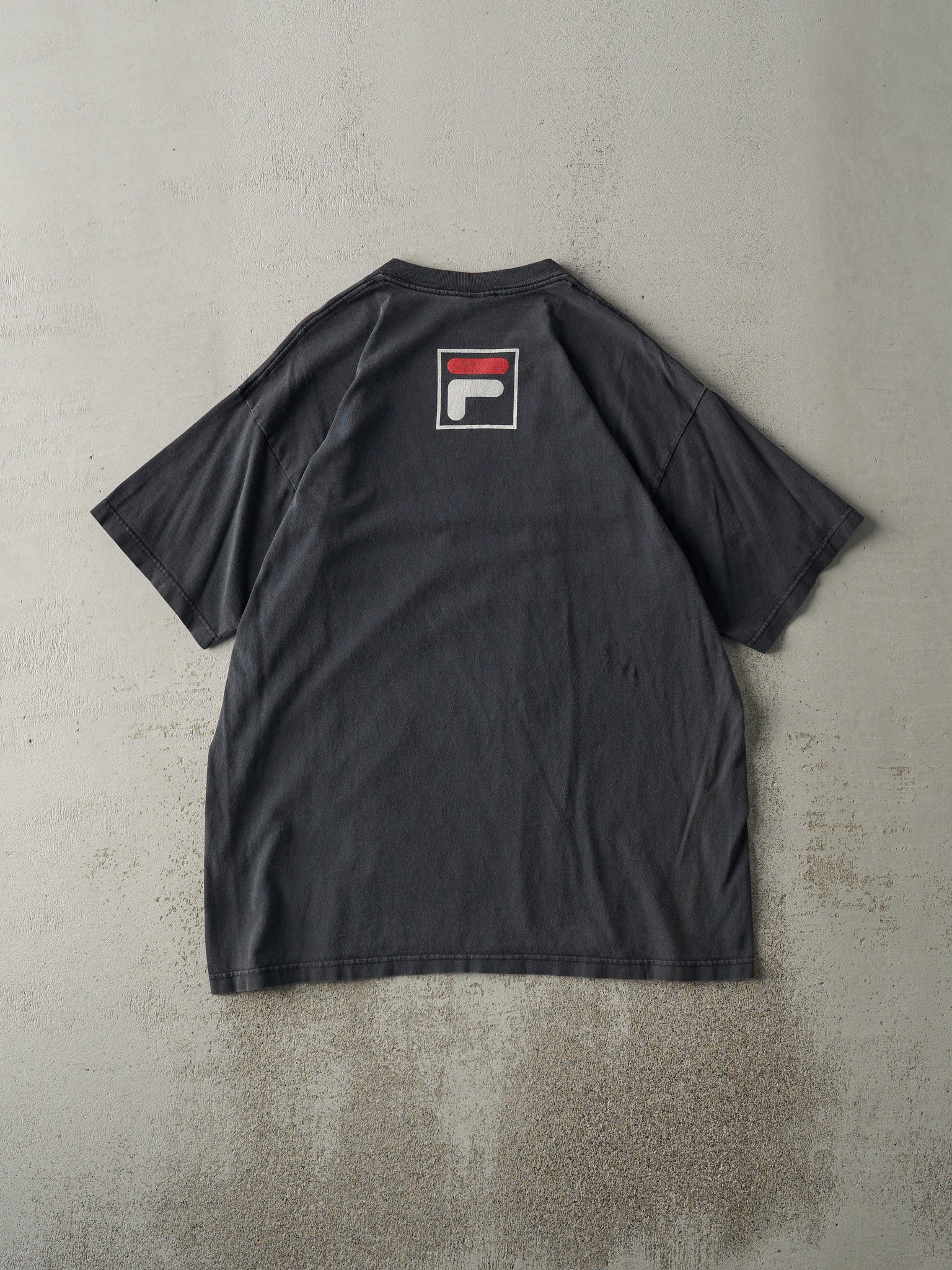 Vintage 90s Faded Black Fila Tee (L)