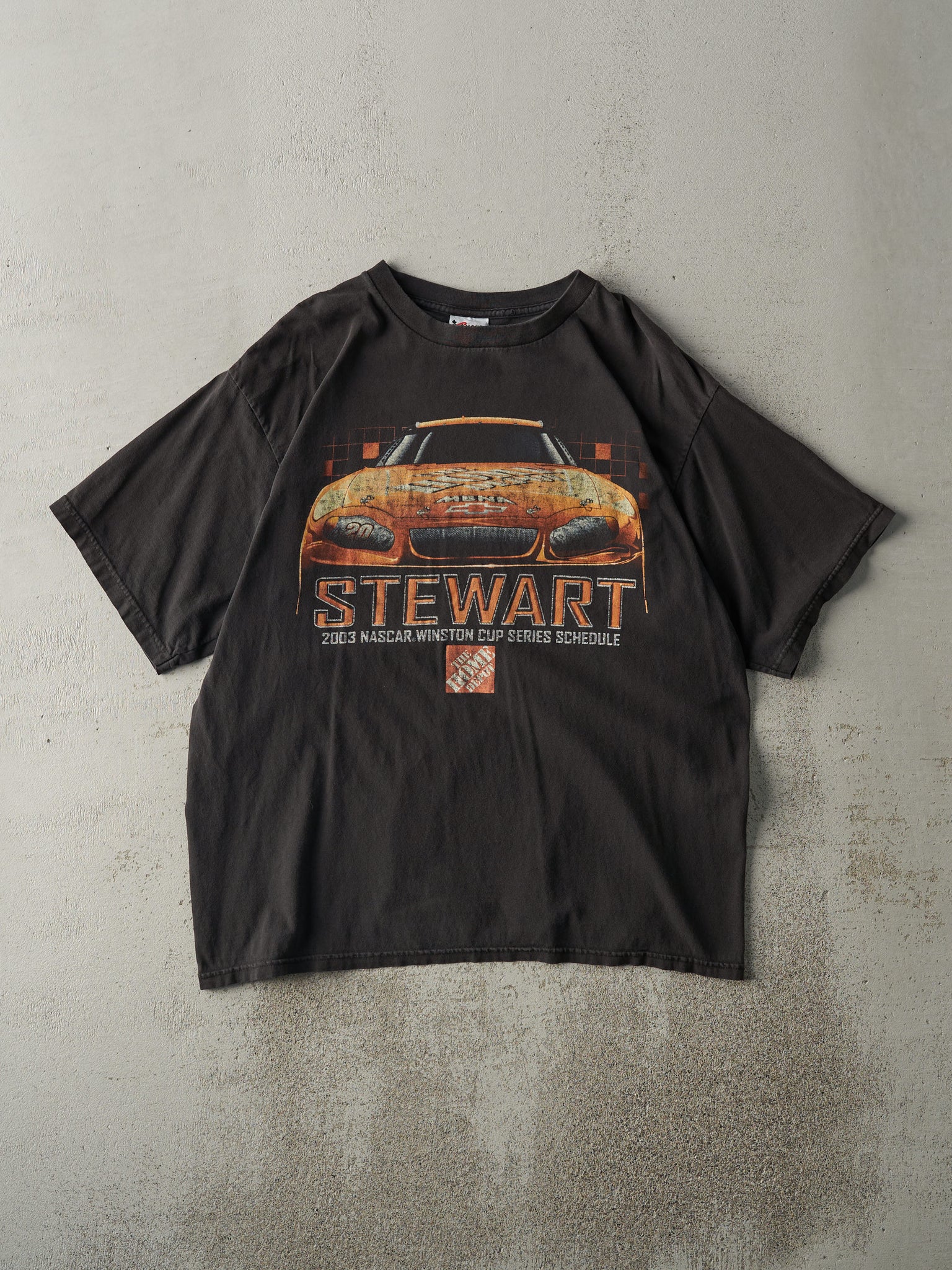 Vintage 03' Black Tony Stewart Nascar Racing Tee (L)