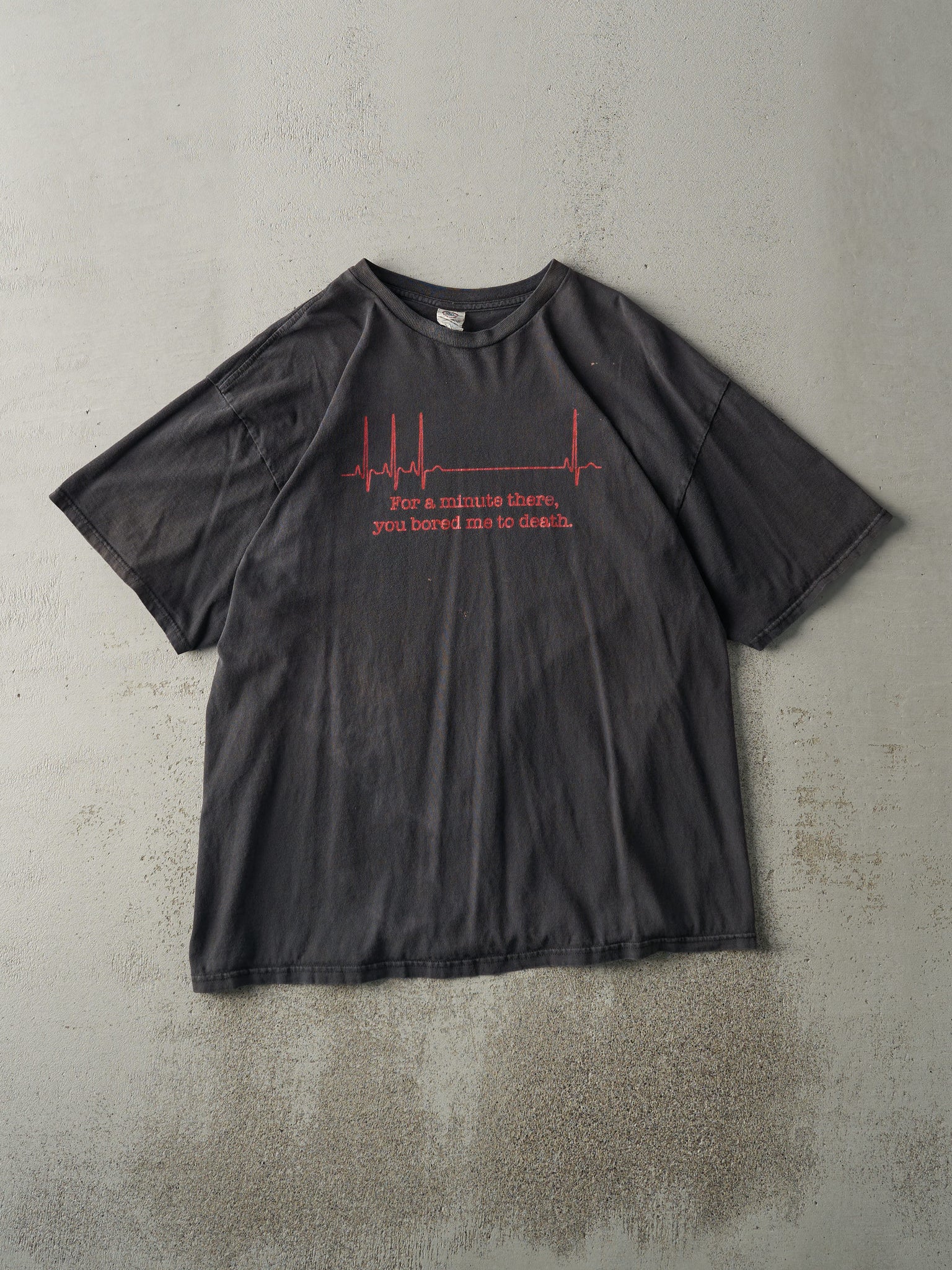 Vintage Y2K Faded Black "Bored Me To Death" Tee (L)