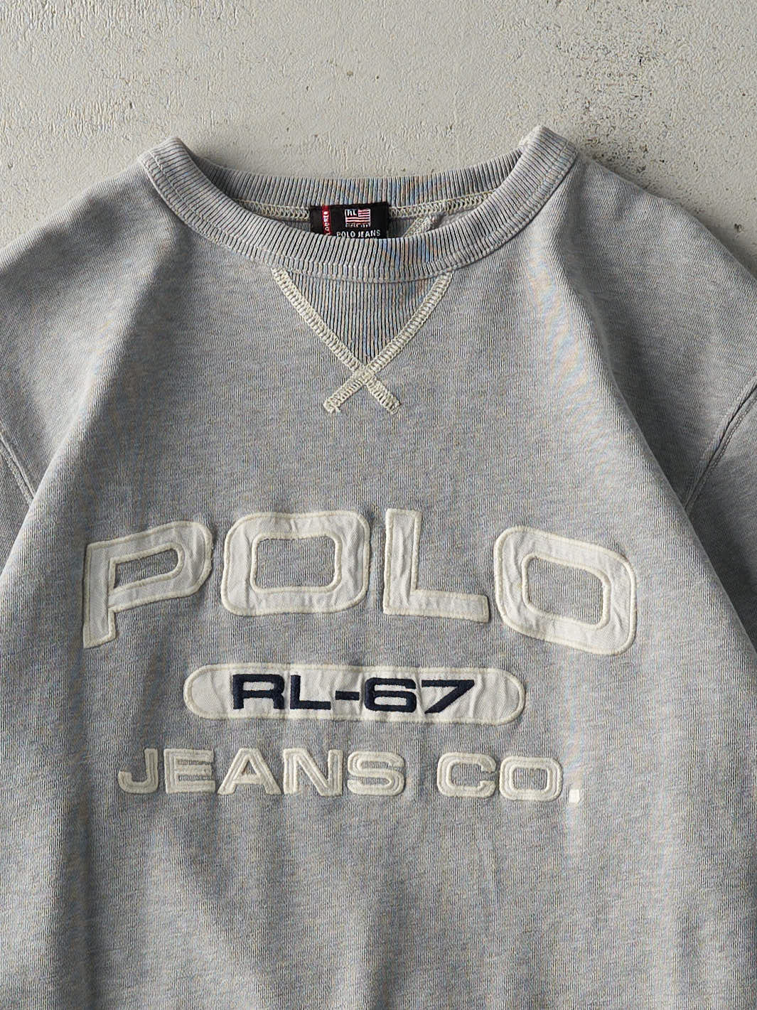 Vintage Y2K Grey Polo Jeans Crewneck (S/M)