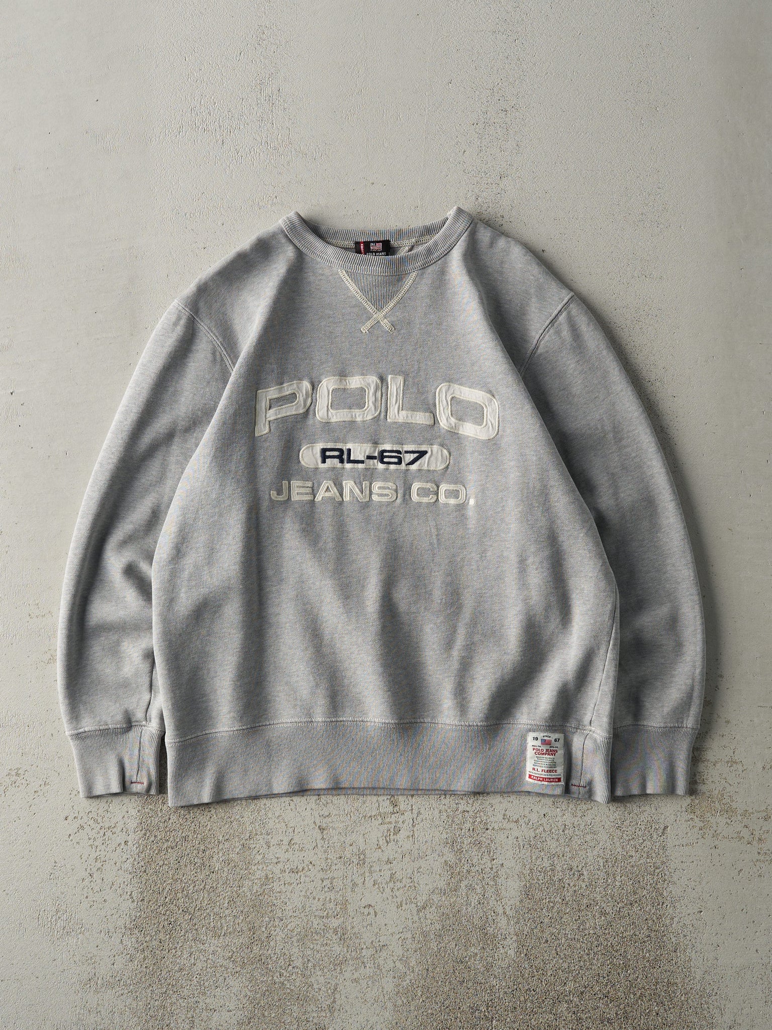 Vintage Y2K Grey Polo Jeans Crewneck (S/M)