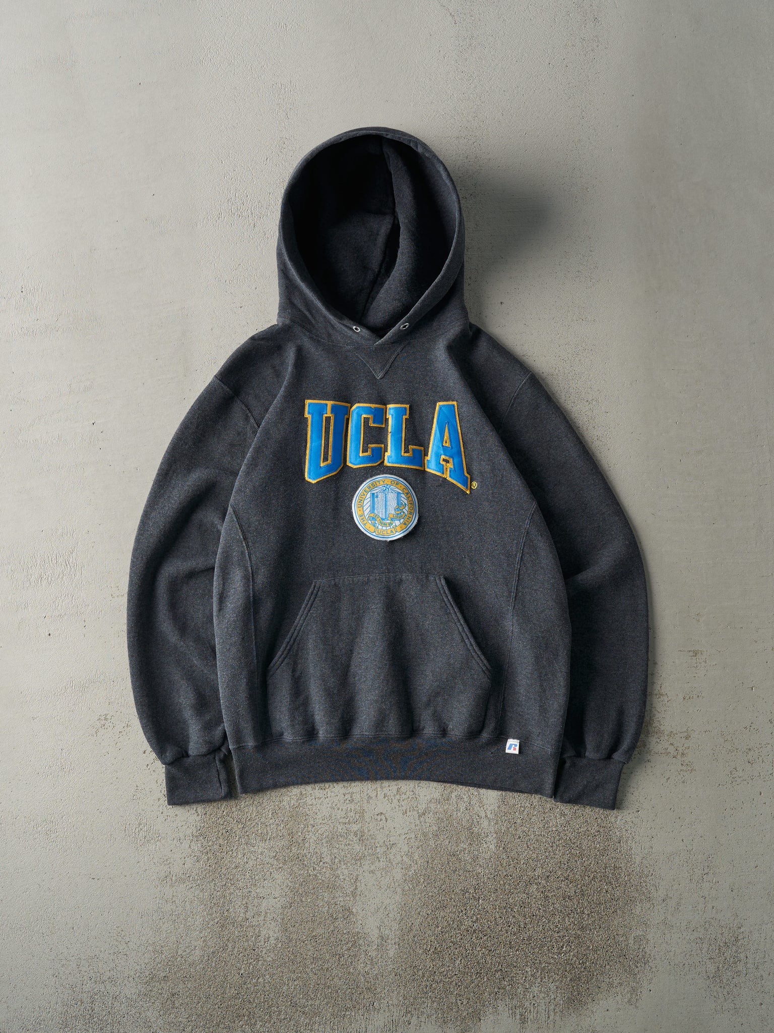 Vintage Y2K Grey UCLA Russell Athletic Hoodie (M)