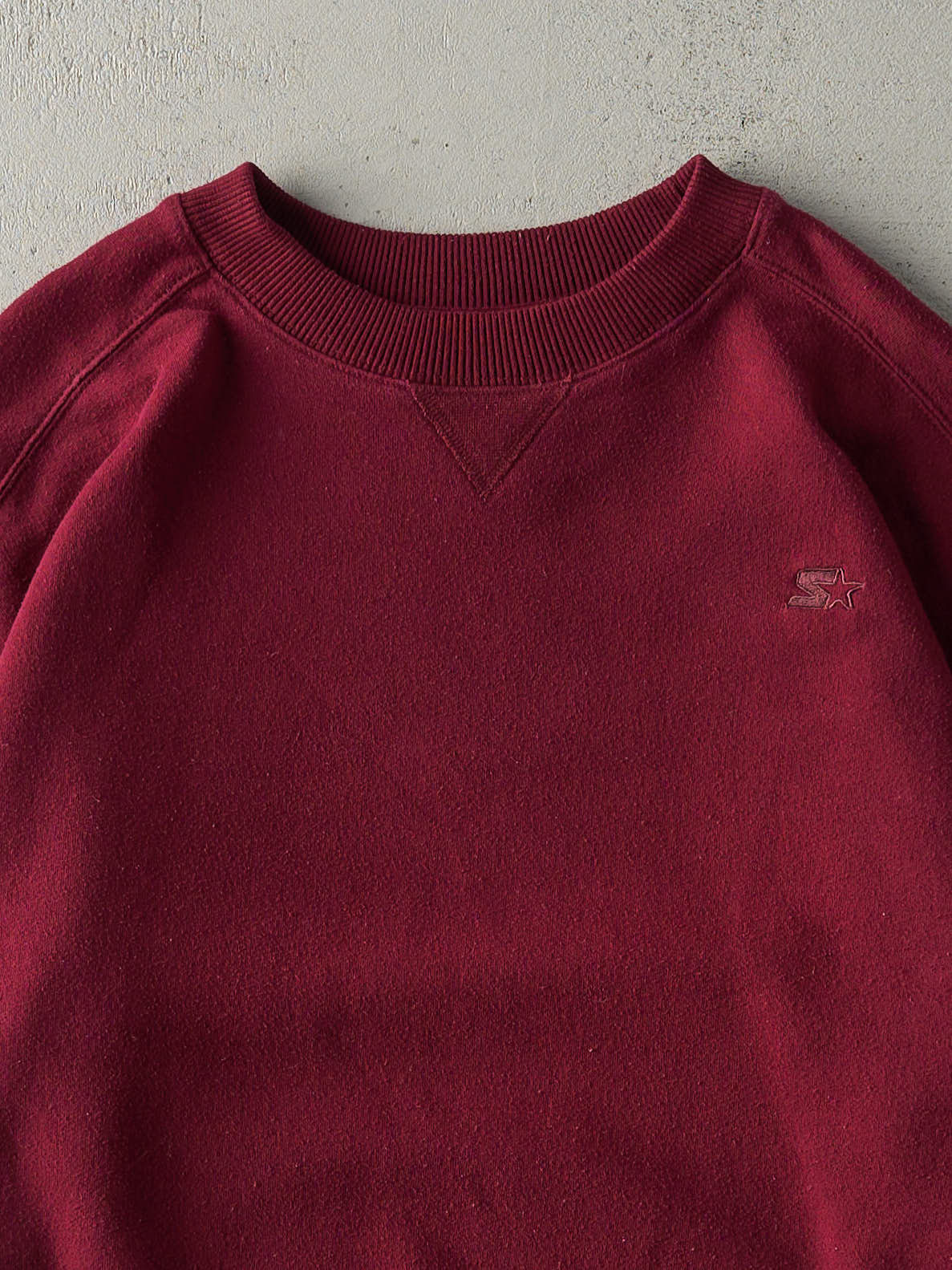 Vintage Y2K Burgundy Embroidered Starter Boxy Crewneck (XL)