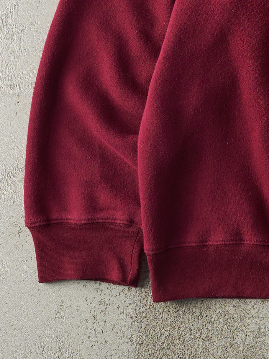 Vintage Y2K Burgundy Embroidered Starter Boxy Crewneck (XL)