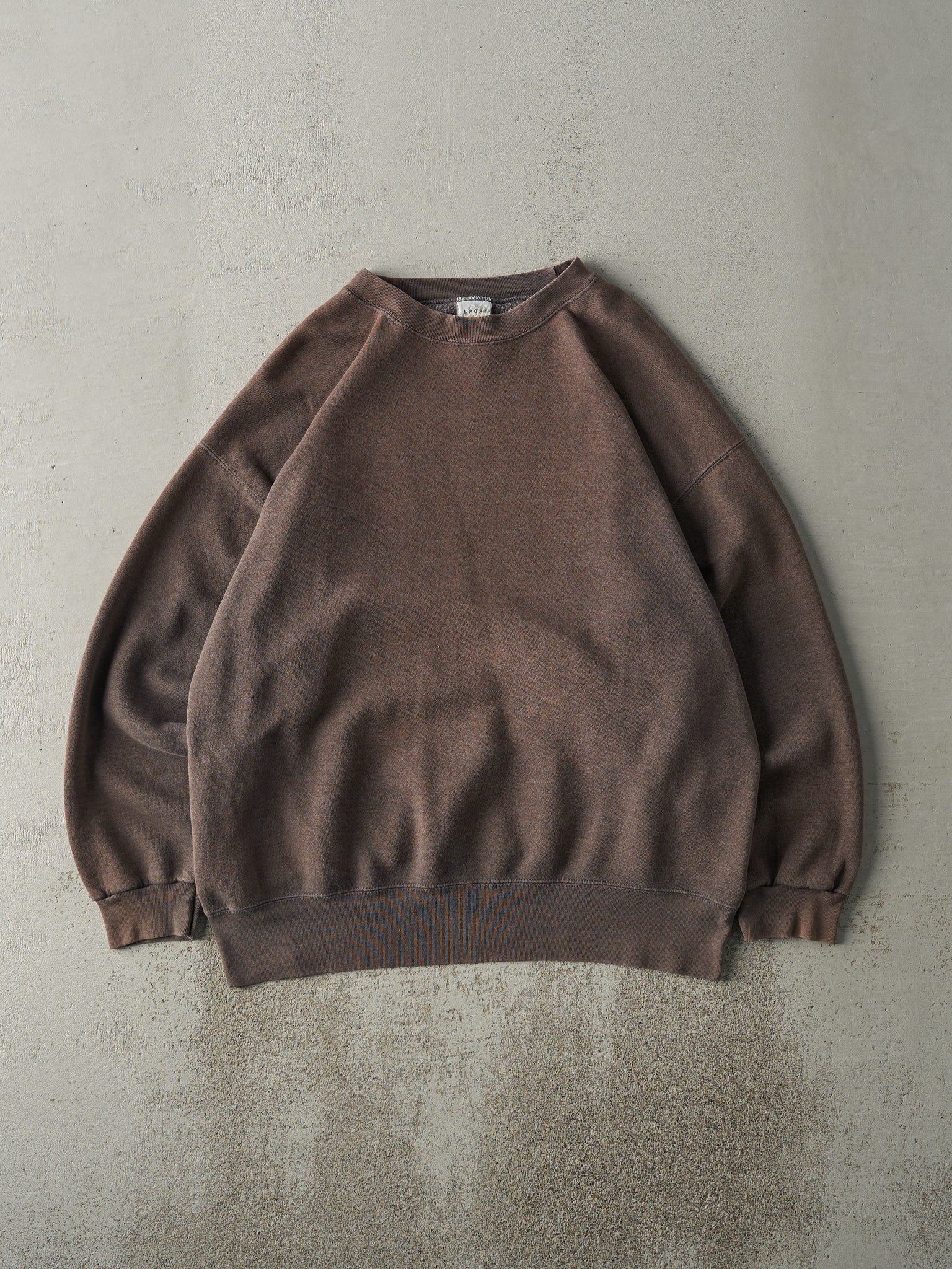 Vintage 90s Washed Brown Blank Crewneck (L/XL)