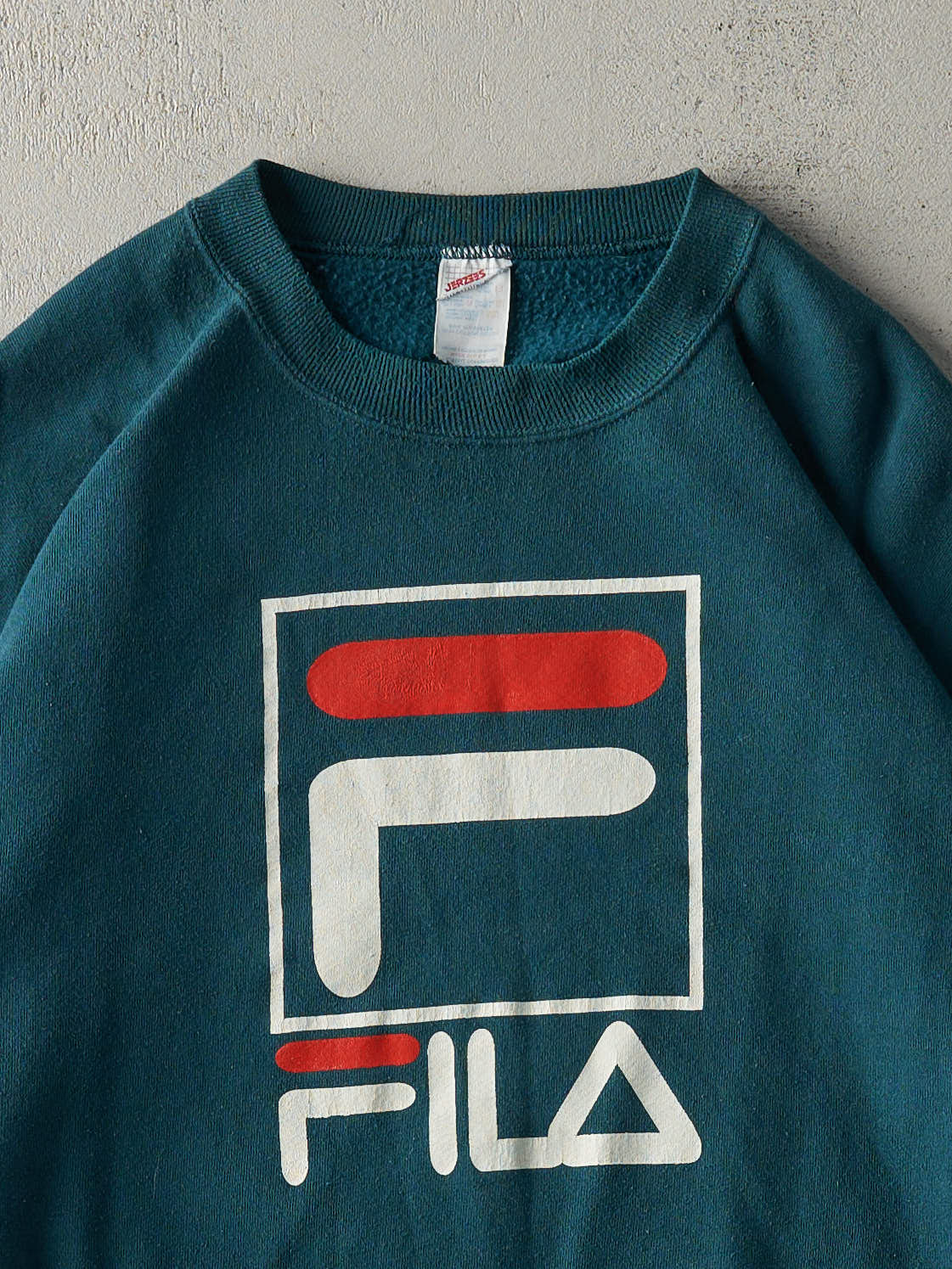 Vintage 90s Green Fila Logo Crewneck (XL)