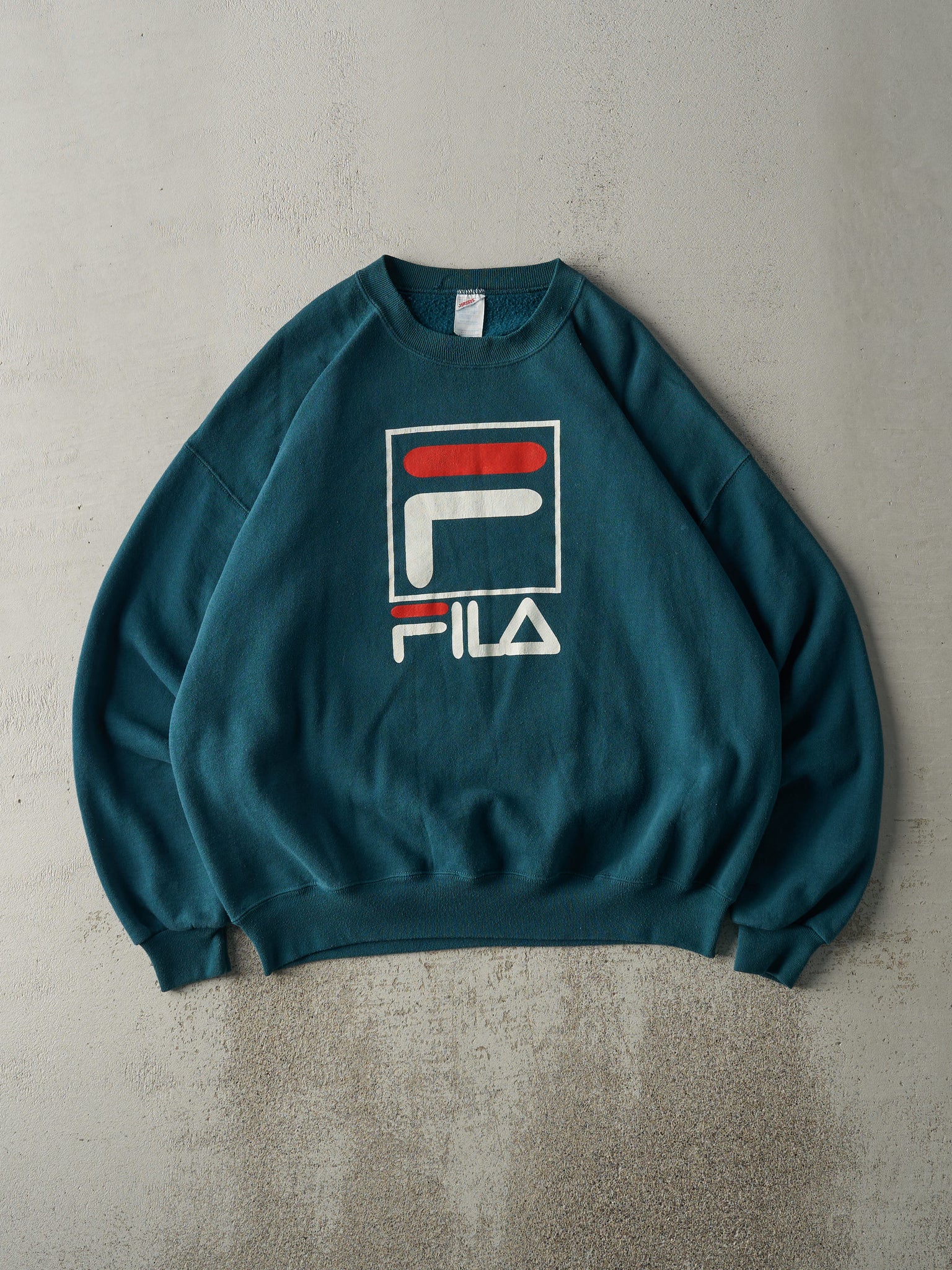 Vintage 90s Green Fila Logo Crewneck (XL)