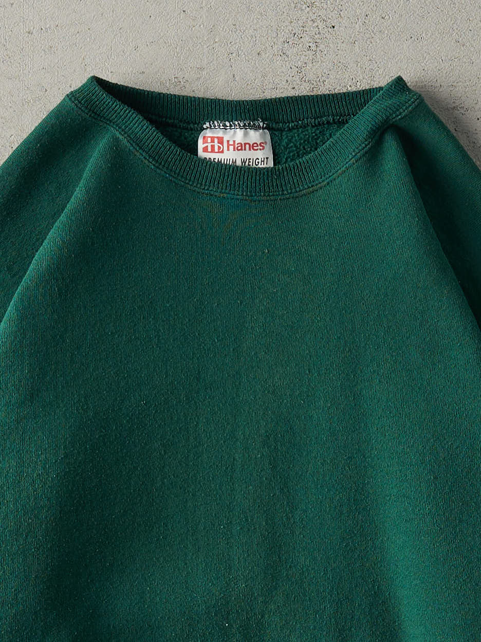 Vintage 90s Green Blank Crewneck (M)