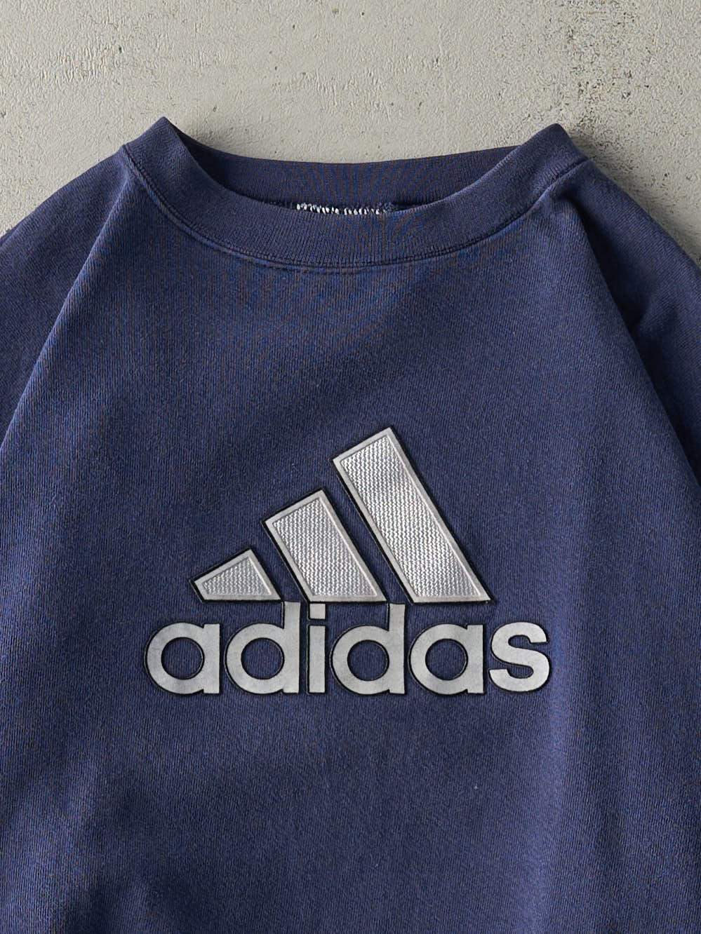 Vintage 90s Navy Blue Embroidered Adidas Crewneck (M/L)