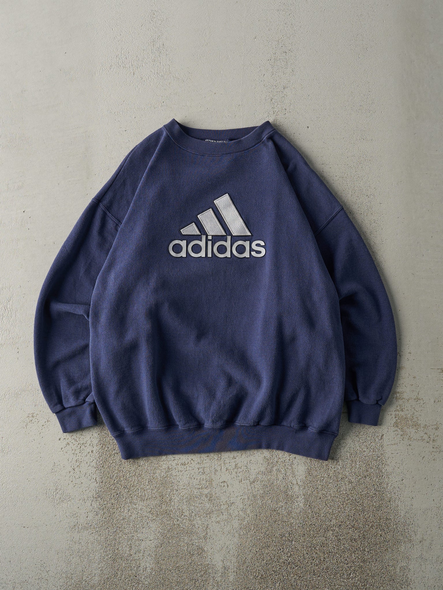 Vintage 90s Navy Blue Embroidered Adidas Crewneck (M/L)