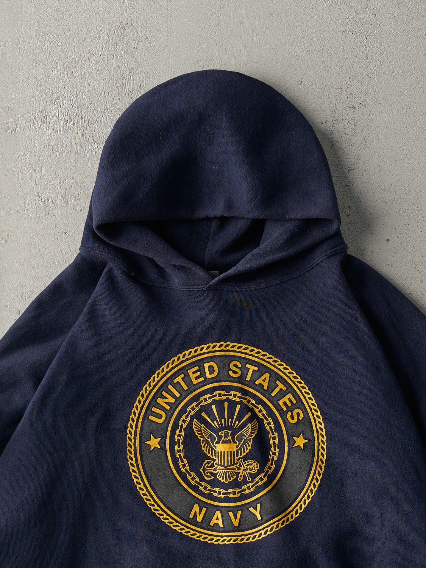 Vintage 90s Navy Blue United States Navy Hoodie (XL)