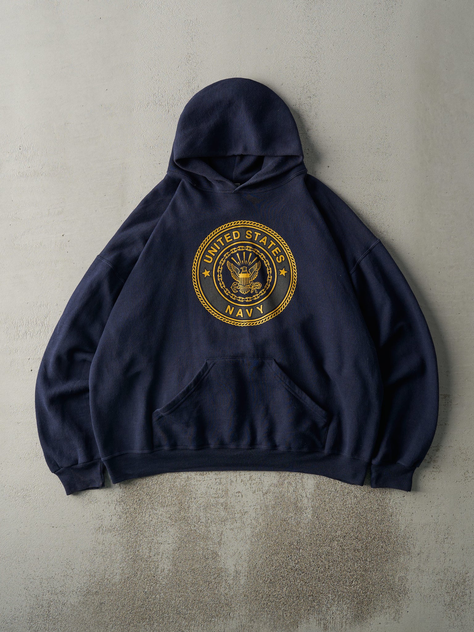 Vintage 90s Navy Blue United States Navy Hoodie (XL)