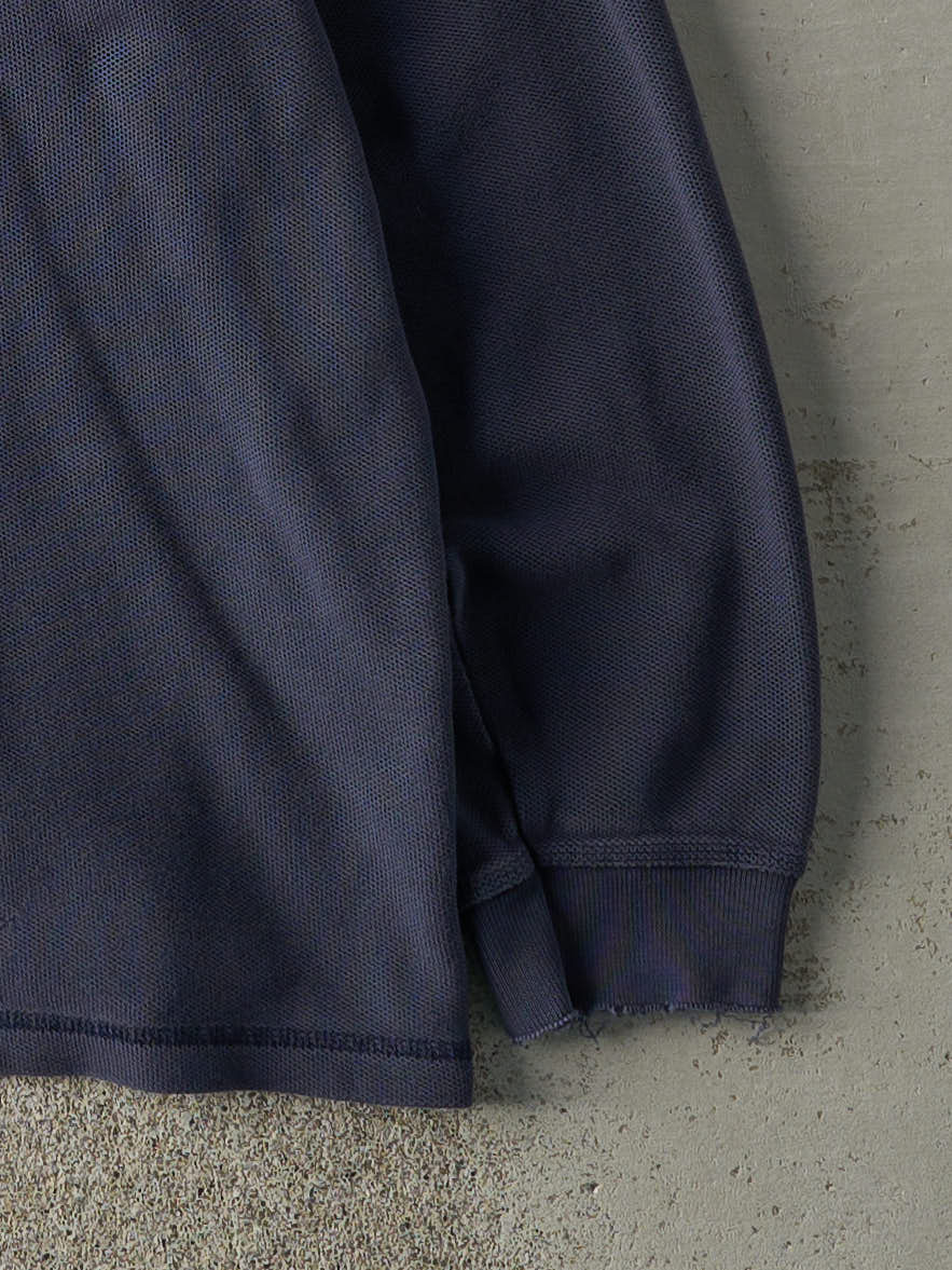Vintage 90s Navy Blue Reebok Golf Quarter Button Long Sleeve (L/XL)