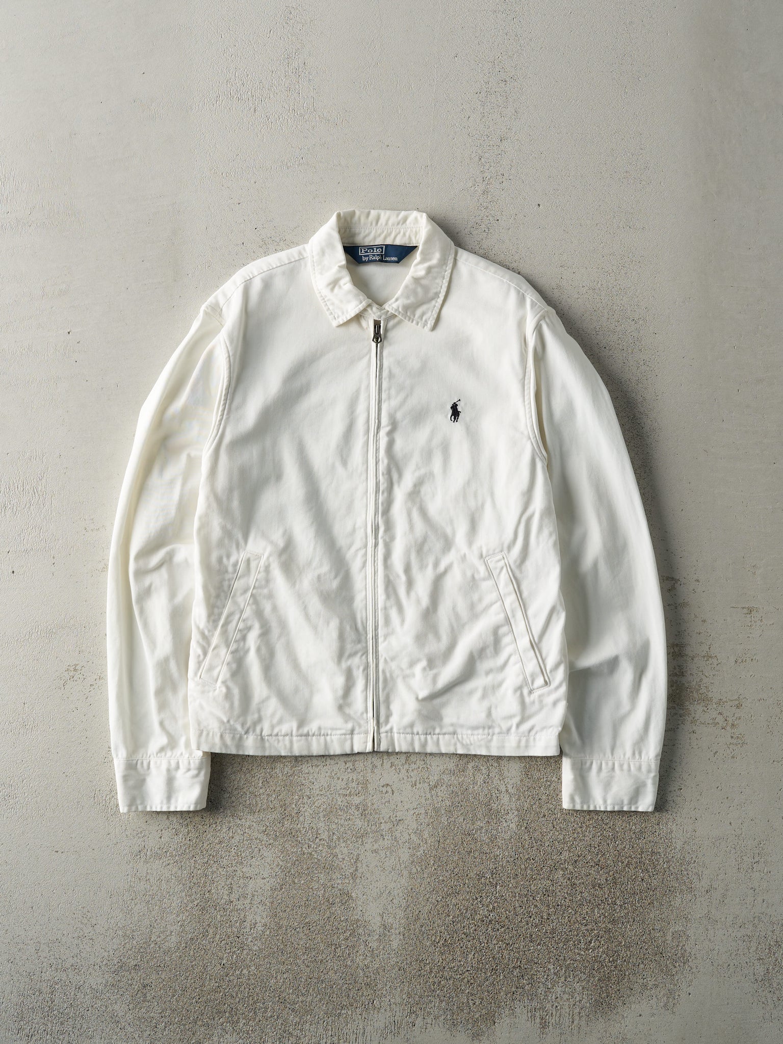 Vintage 90s White Polo Ralph Lauren Harrington Jacket (S)