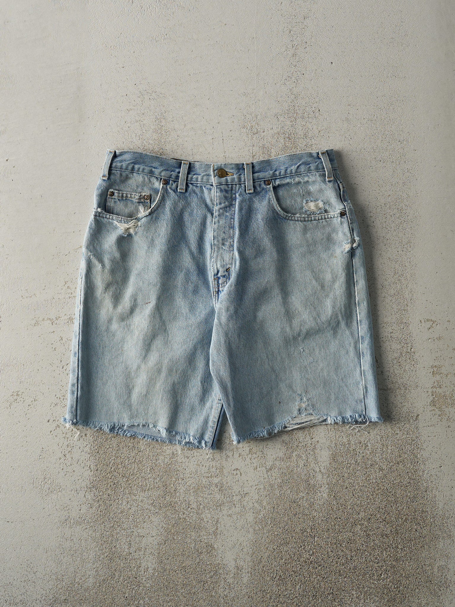 Vintage 90s Light Wash NXP Cut Off Jean Shorts (33x9)