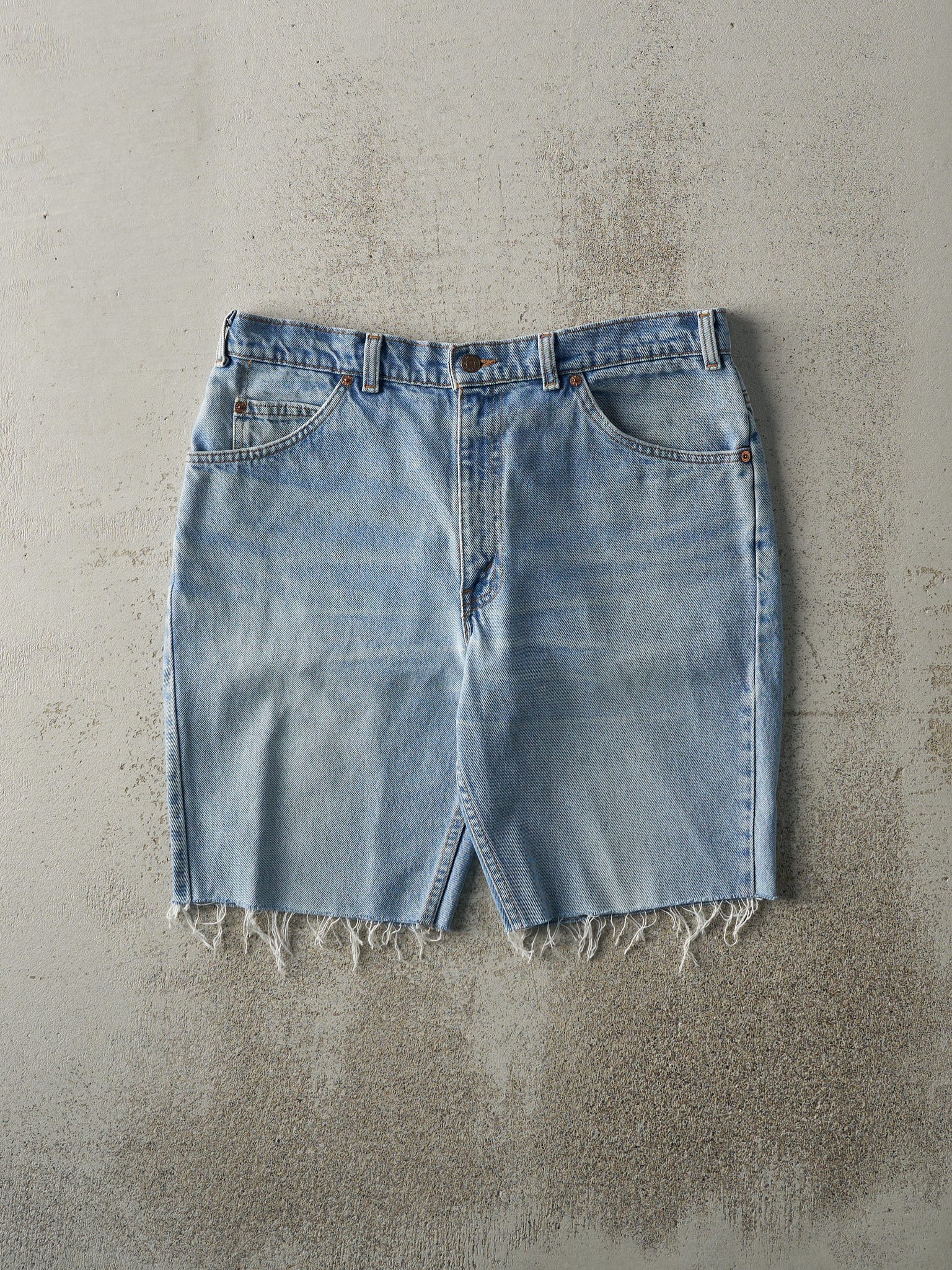 Vintage 80s Light Wash Levi's Orange Tab 631 Cut Off Jean Shorts (34x9)