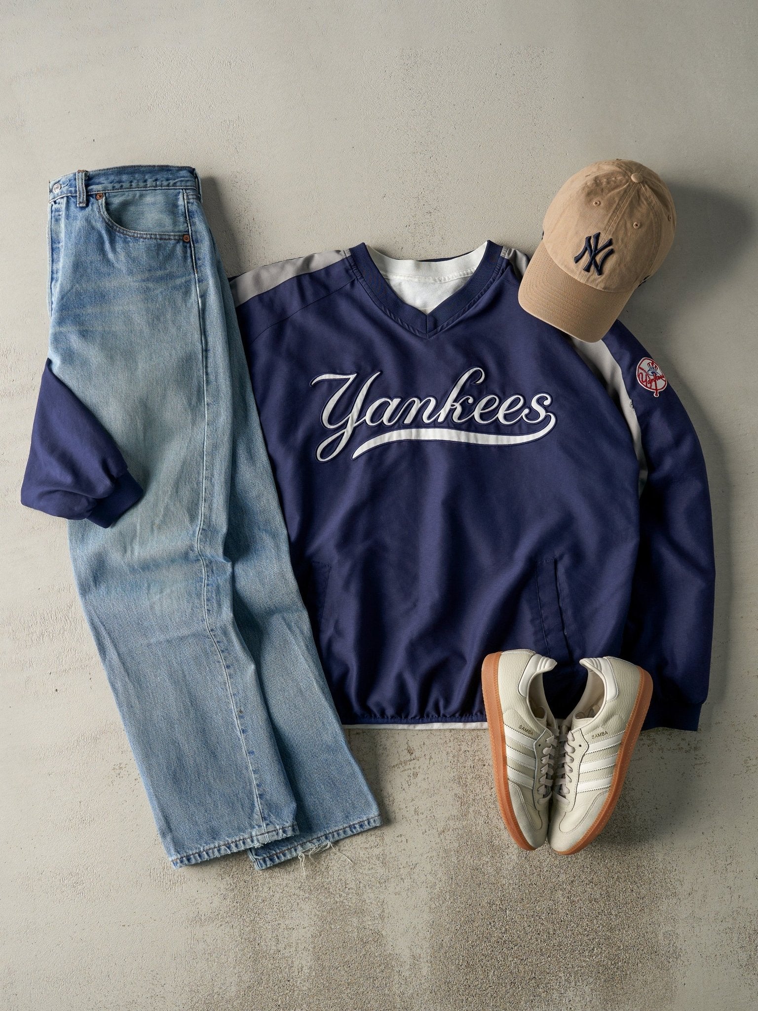 Vintage Y2K New York Yankees Lightweight Pullover Jacket (L