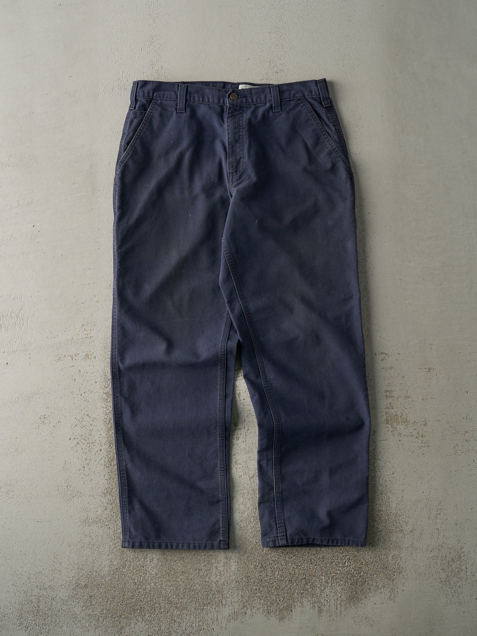 Vintage Y2K Navy Blue Dungaree Fit Carhartt Work Pants (34x31)