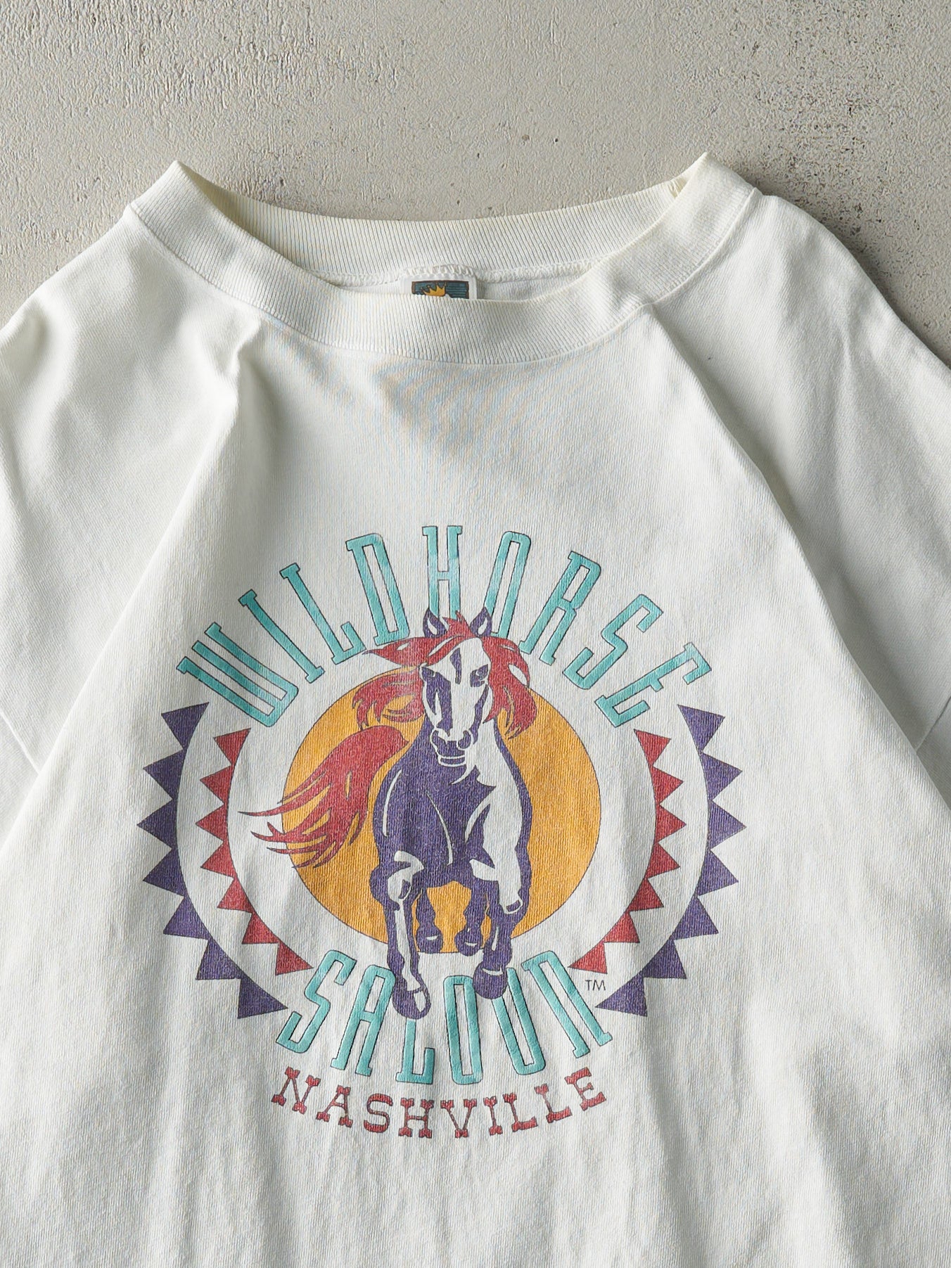 Vintage 90s White Wildhorse Saloon Tee (L)