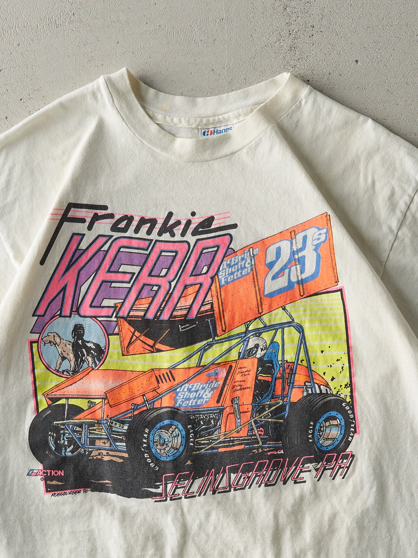 Vintage 90' White Frankie Kerr Racing Single Stitch Tee (M)