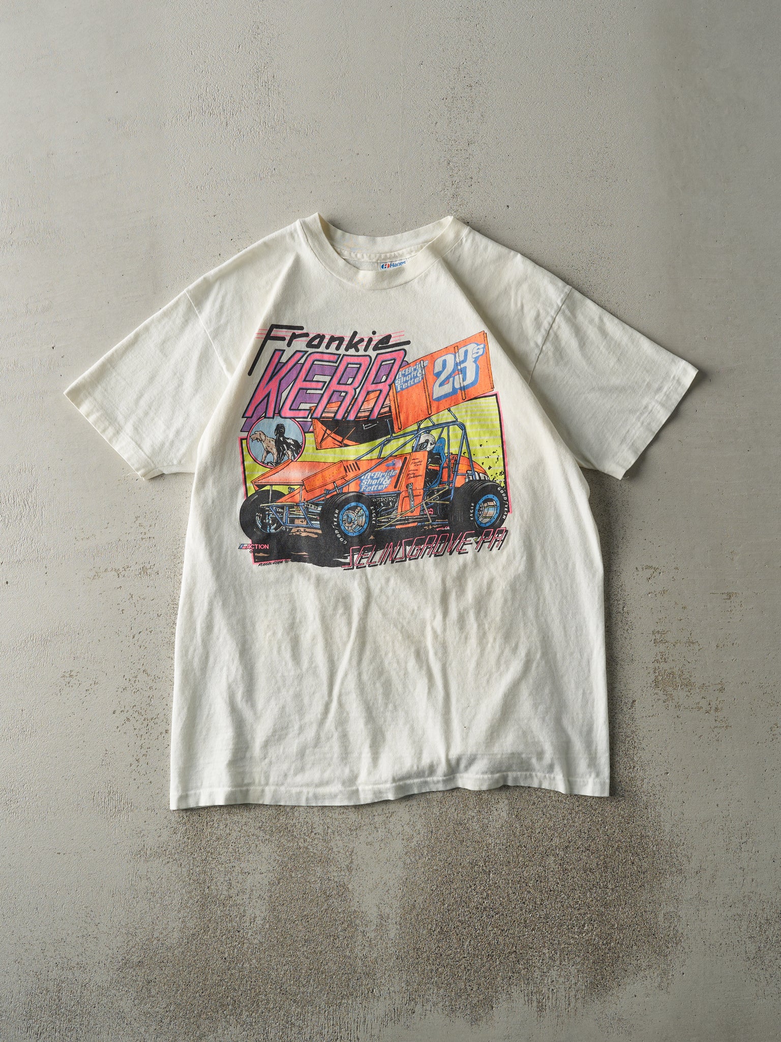 Vintage 90' White Frankie Kerr Racing Single Stitch Tee (M)