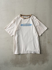 Vintage Y2K White Adidas Logo Ringer Tee (M)