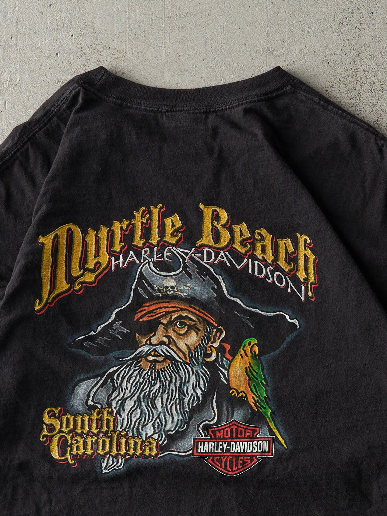 12' Faded Black Myrtle Beach South Carolina Harley Davidson Tee (L)