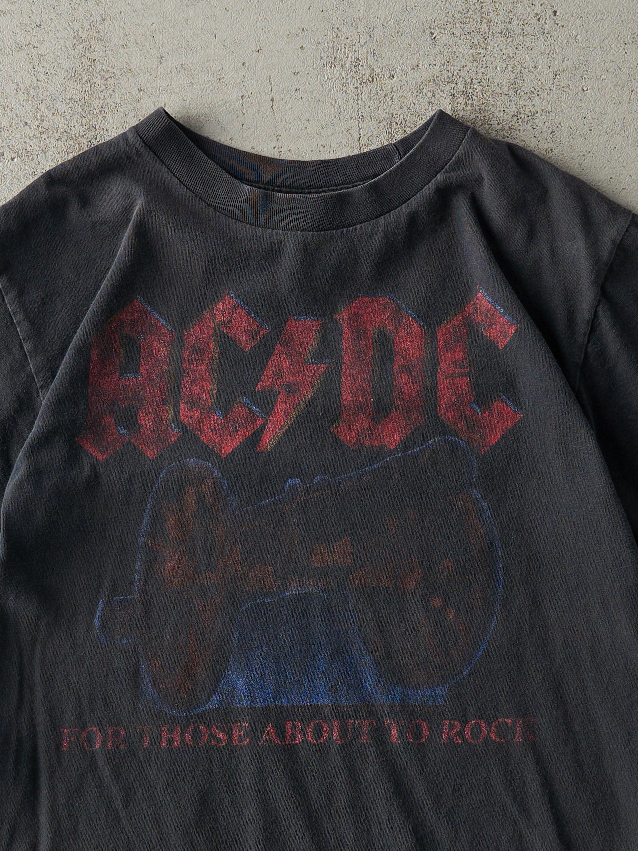 Vintage 09' Faded Black AC/DC For Those About To Rock Tour Tee (XS)