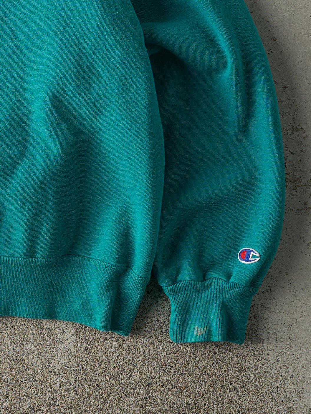 Vintage 90s Teal Embroidered Champion Crewneck (M)