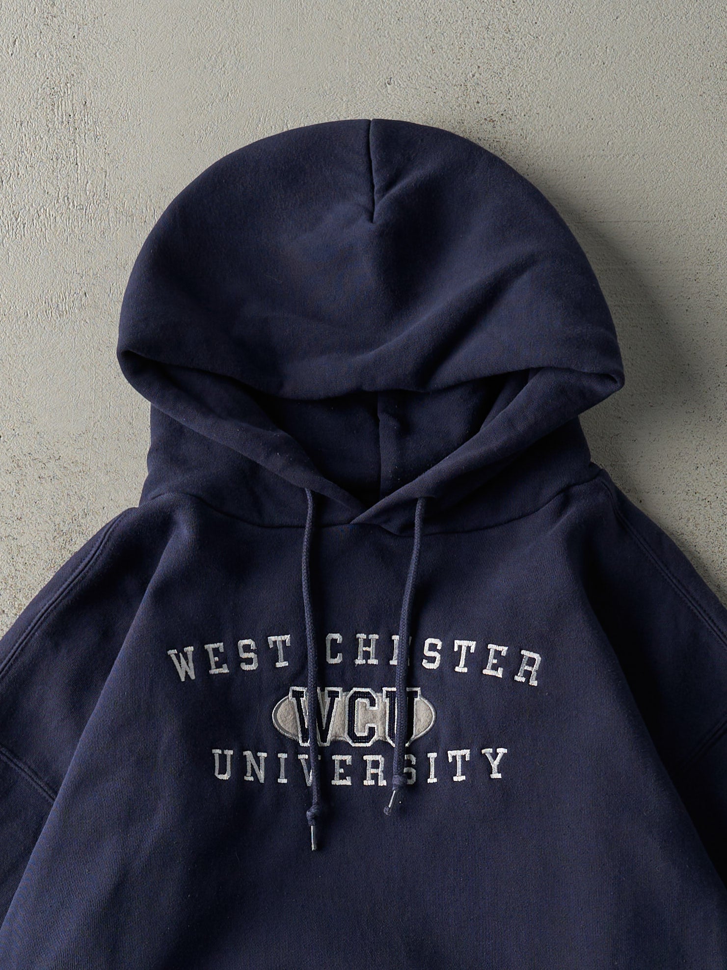 Vintage Y2K Navy Blue Embroidered West Chester University Hoodie (L)