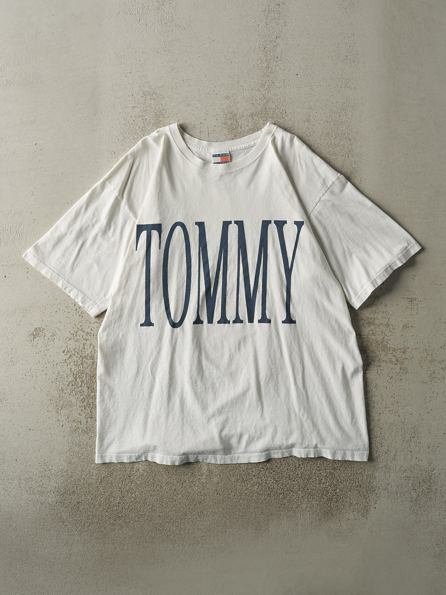 Vintage 90s White Tommy Hilfiger Tee (XL)