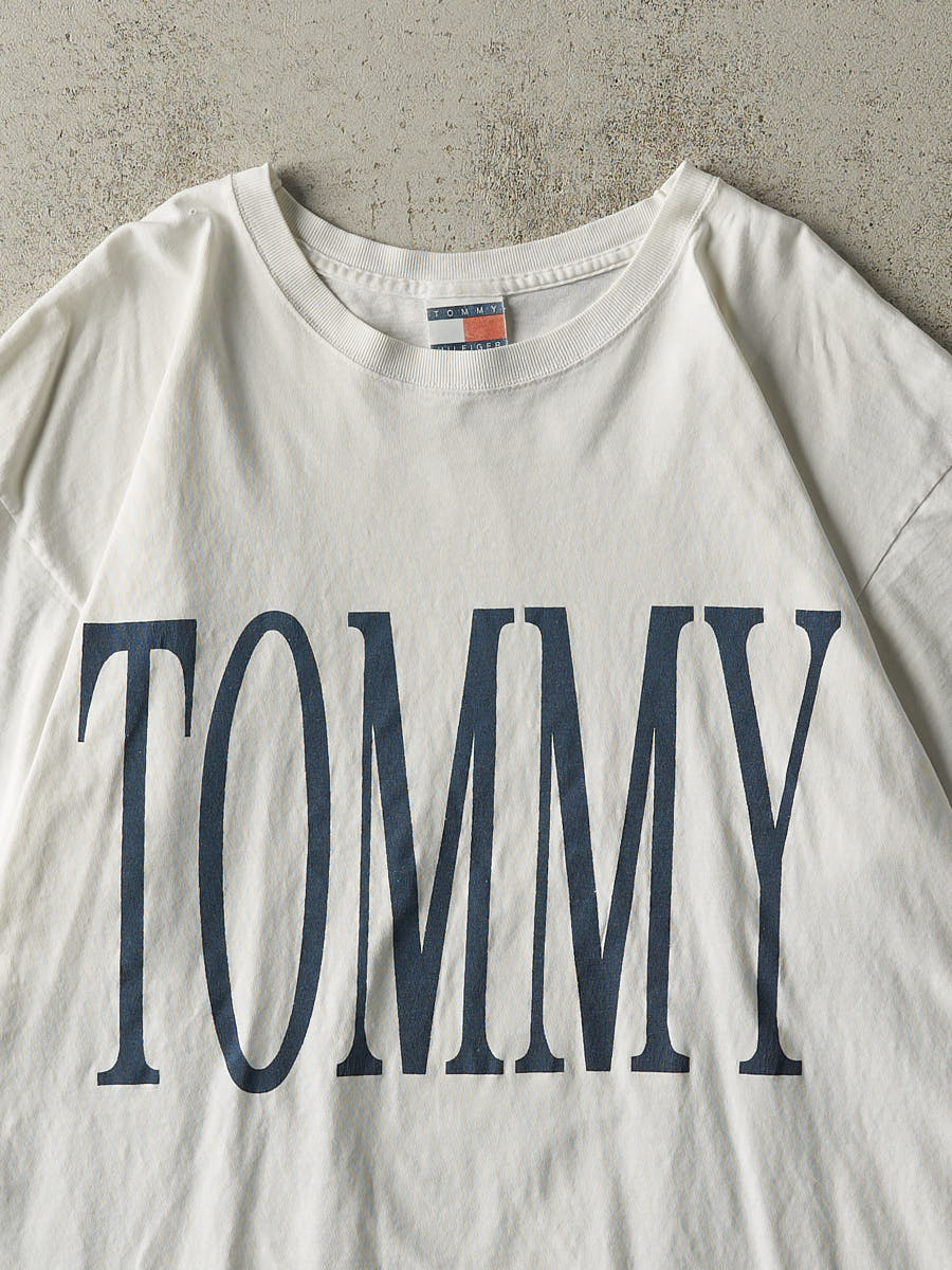Vintage 90s White Tommy Hilfiger Tee (XL)