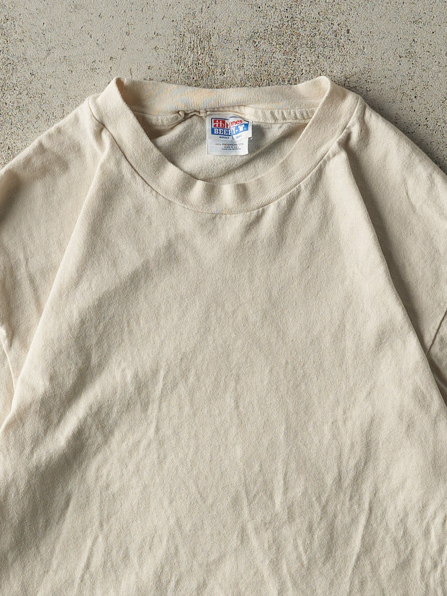 Vintage 90s Beige Blank Single Stitch Tee (M)