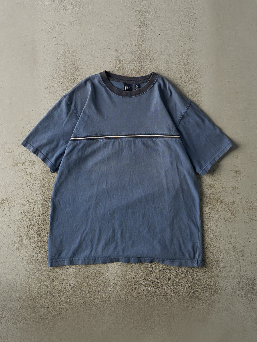 Vintage Y2K Blue Striped Gap Tee (M/L)