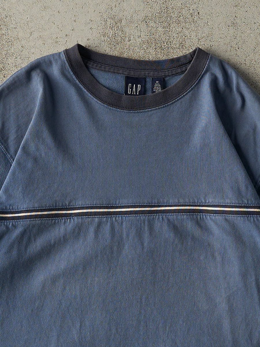 Vintage Y2K Blue Striped Gap Tee (M/L)