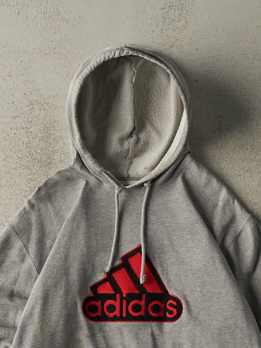 Vintage Y2K Grey Adidas Embroidered Logo Hoodie (L)