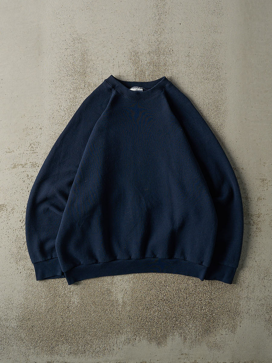 Vintage 80s Navy Blue Blank Crewneck (M/L)