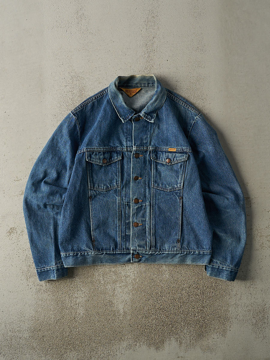 Vintage 70s Mid Wash Rustler Jean Jacket (M/L)