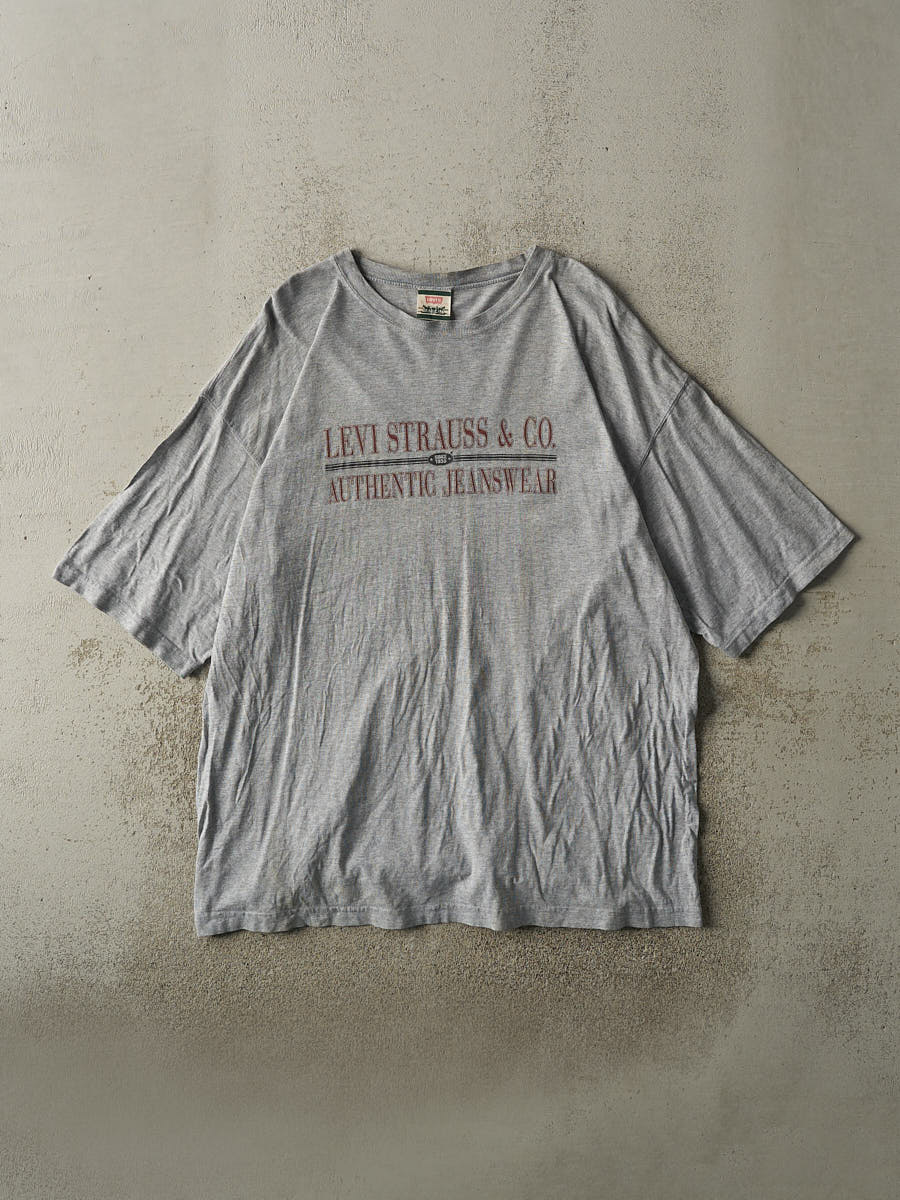 Vintage 90s Grey Levi's Logo Tee (XL/XXL)